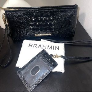 Authentic Brahmin clutch and Id badge